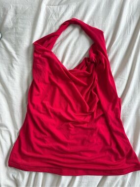 Ripe Red Draped Halter Camisole